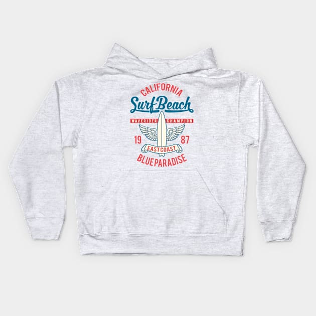 Surf Beach Kids Hoodie by PaunLiviu